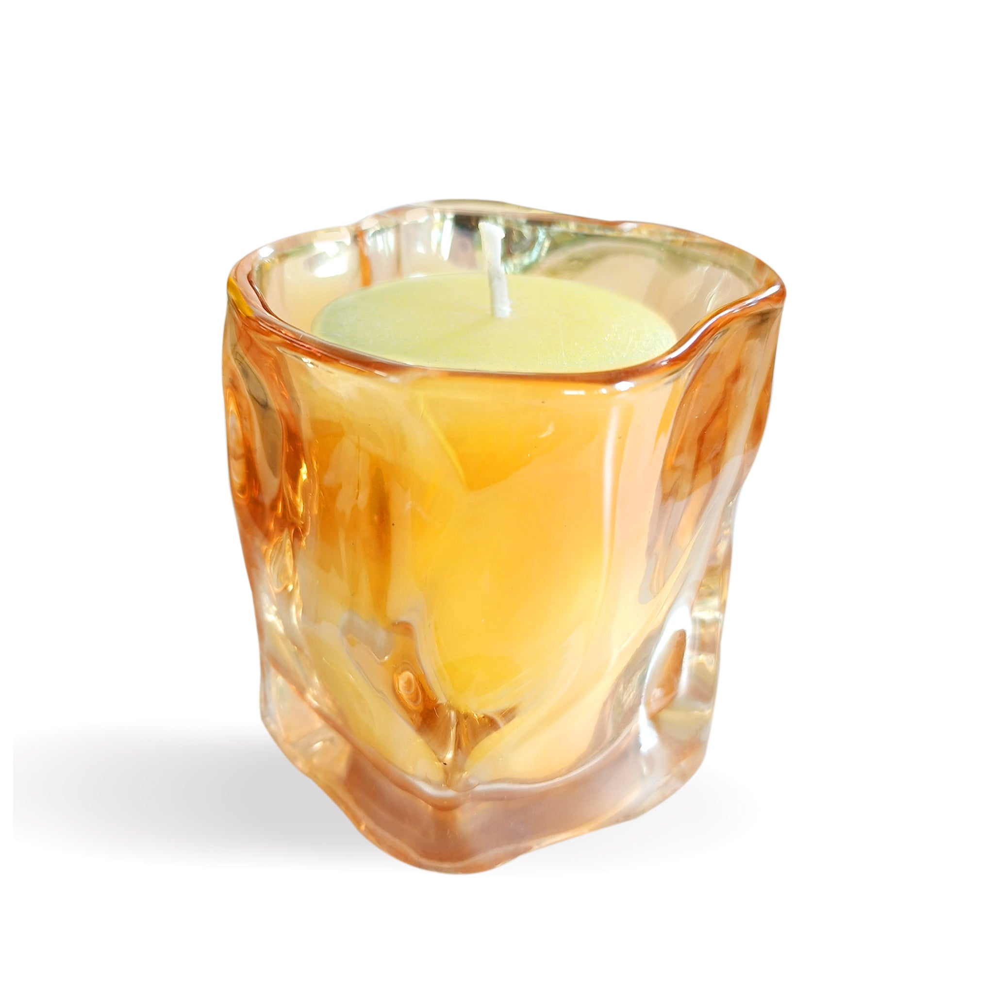 Amber Blown Glass Candle